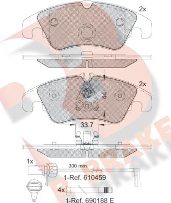 R Brake RB1862 - Bremžu uzliku kompl., Disku bremzes ps1.lv