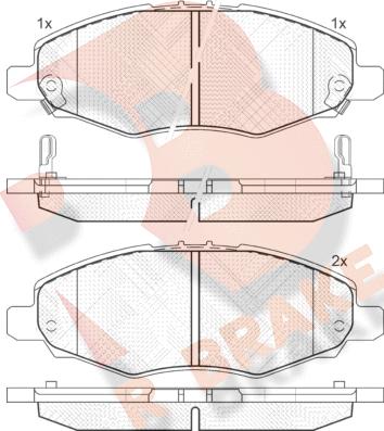 R Brake RB1867 - Bremžu uzliku kompl., Disku bremzes ps1.lv