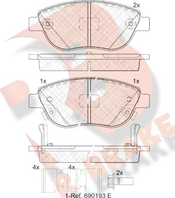 R Brake RB1809-203 - Bremžu uzliku kompl., Disku bremzes ps1.lv