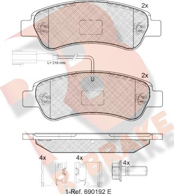 R Brake RB1804-203 - Bremžu uzliku kompl., Disku bremzes ps1.lv