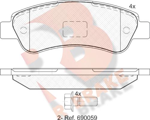 R Brake RB1804 - Bremžu uzliku kompl., Disku bremzes ps1.lv