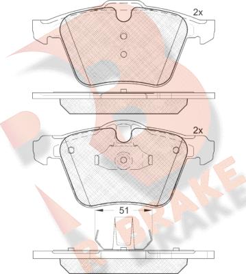 R Brake RB1805 - Bremžu uzliku kompl., Disku bremzes ps1.lv