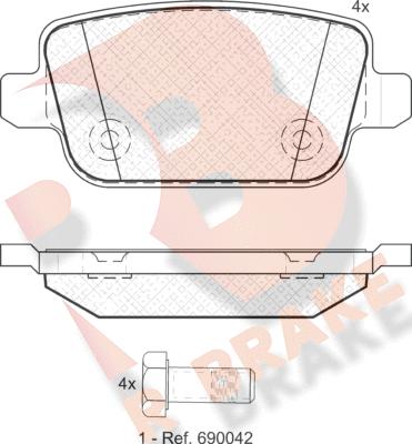 R Brake RB1801 - Bremžu uzliku kompl., Disku bremzes ps1.lv