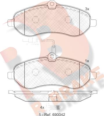 R Brake RB1802 - Bremžu uzliku kompl., Disku bremzes ps1.lv