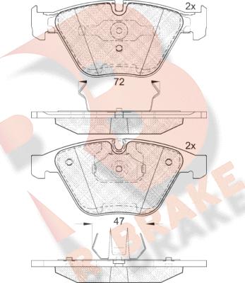 R Brake RB1814 - Bremžu uzliku kompl., Disku bremzes ps1.lv