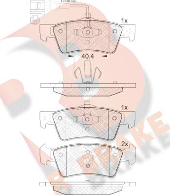 R Brake RB1816 - Bremžu uzliku kompl., Disku bremzes ps1.lv