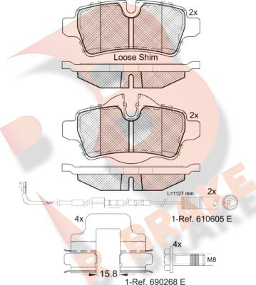 R Brake RB1812067 - Bremžu uzliku kompl., Disku bremzes ps1.lv