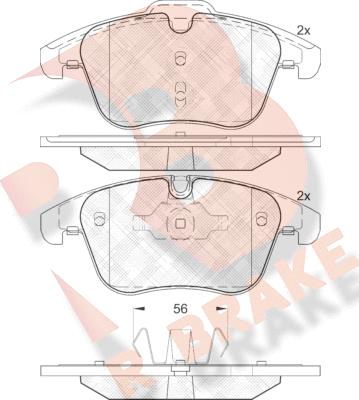 R Brake RB1885 - Bremžu uzliku kompl., Disku bremzes ps1.lv