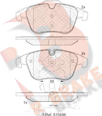 R Brake RB1886-203 - Bremžu uzliku kompl., Disku bremzes ps1.lv