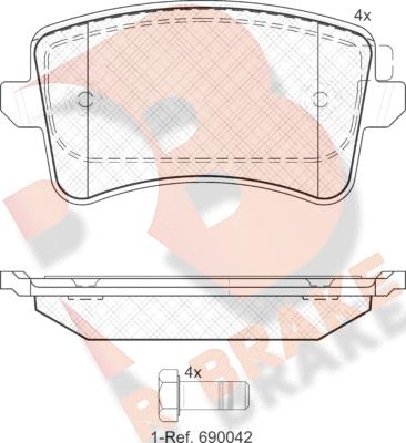 R Brake RB1835 - Bremžu uzliku kompl., Disku bremzes ps1.lv