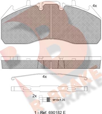 R Brake RB1831-066 - Bremžu uzliku kompl., Disku bremzes ps1.lv