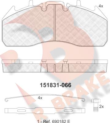 R Brake RB1831 - Bremžu uzliku kompl., Disku bremzes ps1.lv