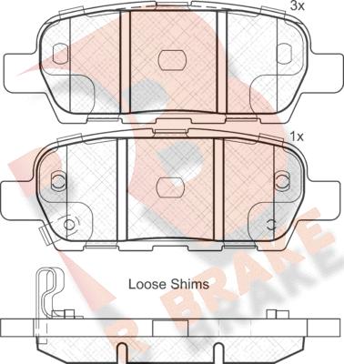 R Brake RB1838 - Bremžu uzliku kompl., Disku bremzes ps1.lv