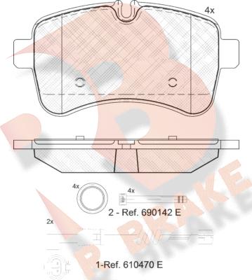 R Brake RB1837-203 - Bremžu uzliku kompl., Disku bremzes ps1.lv