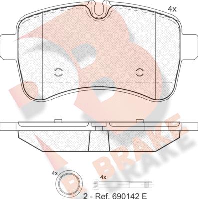 R Brake RB1837 - Bremžu uzliku kompl., Disku bremzes ps1.lv