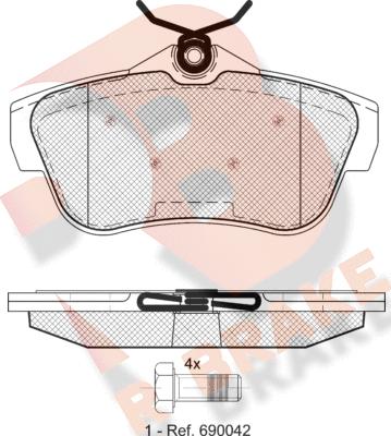 R Brake RB1823 - Bremžu uzliku kompl., Disku bremzes ps1.lv