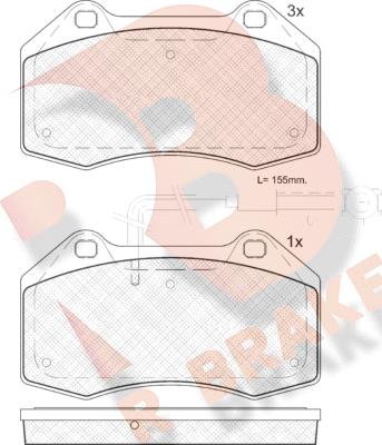 R Brake RB1879 - Bremžu uzliku kompl., Disku bremzes ps1.lv