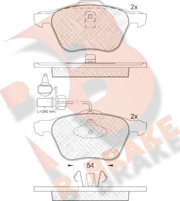 R Brake RB1395 - Bremžu uzliku kompl., Disku bremzes ps1.lv