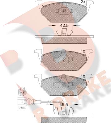 R Brake RB1349-396 - Bremžu uzliku kompl., Disku bremzes ps1.lv