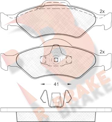 R Brake RB1344 - Bremžu uzliku kompl., Disku bremzes ps1.lv