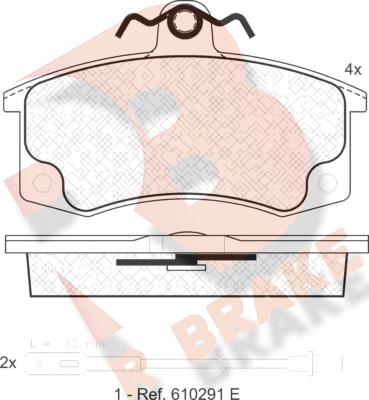 R Brake RB1308 - Bremžu uzliku kompl., Disku bremzes ps1.lv