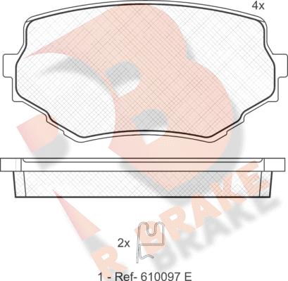 R Brake RB1319 - Bremžu uzliku kompl., Disku bremzes ps1.lv