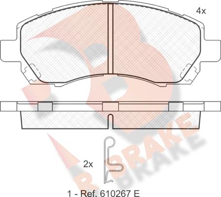 R Brake RB1318 - Bremžu uzliku kompl., Disku bremzes ps1.lv