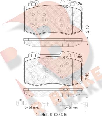 R Brake RB1389-203 - Bremžu uzliku kompl., Disku bremzes ps1.lv