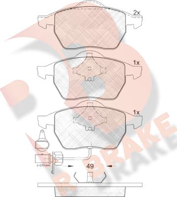 R Brake RB1384 - Bremžu uzliku kompl., Disku bremzes ps1.lv