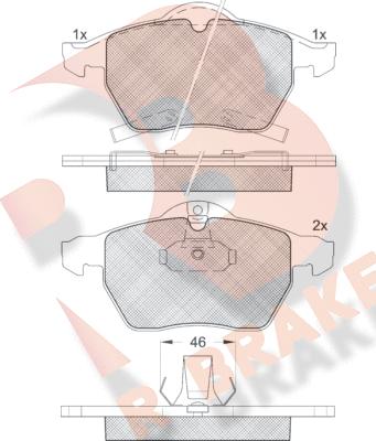 R Brake RB1383 - Bremžu uzliku kompl., Disku bremzes ps1.lv