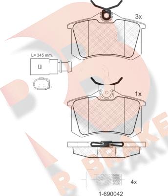 R Brake RB1387-203 - Bremžu uzliku kompl., Disku bremzes ps1.lv