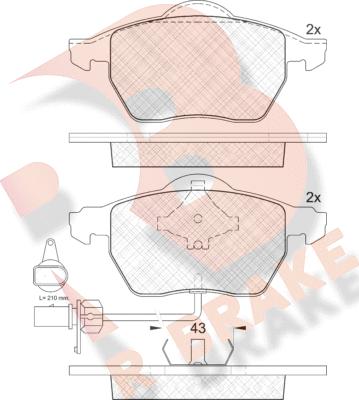 R Brake RB1331-203 - Bremžu uzliku kompl., Disku bremzes ps1.lv