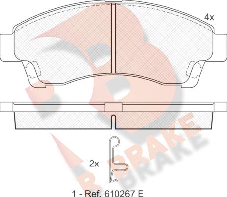 R Brake RB1324 - Bremžu uzliku kompl., Disku bremzes ps1.lv