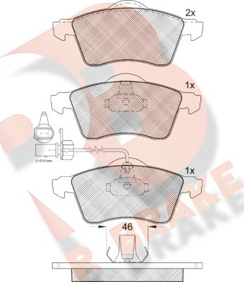 R Brake RB1320 - Bremžu uzliku kompl., Disku bremzes ps1.lv