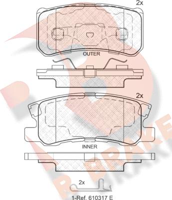 R Brake RB1375-202 - Bremžu uzliku kompl., Disku bremzes ps1.lv