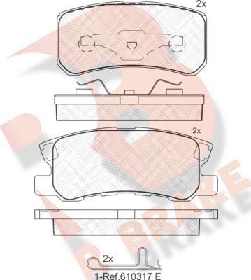 R Brake RB1375 - Bremžu uzliku kompl., Disku bremzes ps1.lv