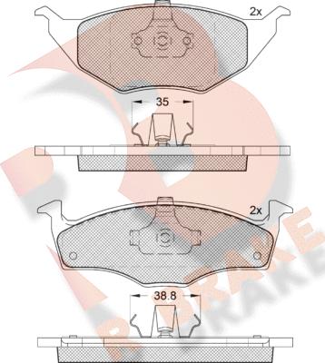 R Brake RB1373-400 - Bremžu uzliku kompl., Disku bremzes ps1.lv