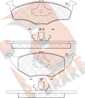 R Brake RB1373 - Bremžu uzliku kompl., Disku bremzes ps1.lv