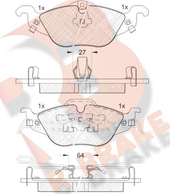 R Brake RB1249 - Bremžu uzliku kompl., Disku bremzes ps1.lv