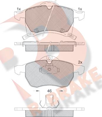 R Brake RB1248 - Bremžu uzliku kompl., Disku bremzes ps1.lv