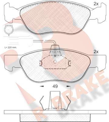 R Brake RB1243 - Bremžu uzliku kompl., Disku bremzes ps1.lv