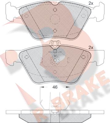 R Brake RB1259 - Bremžu uzliku kompl., Disku bremzes ps1.lv