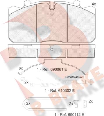 R Brake RB1253-120 - Bremžu uzliku kompl., Disku bremzes ps1.lv