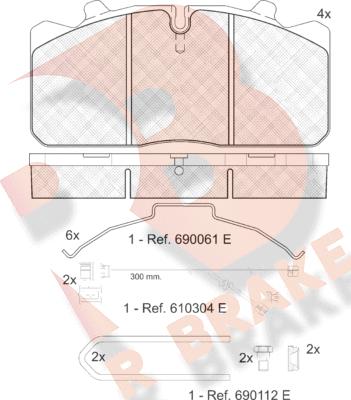 R Brake RB1253-122 - Bremžu uzliku kompl., Disku bremzes ps1.lv