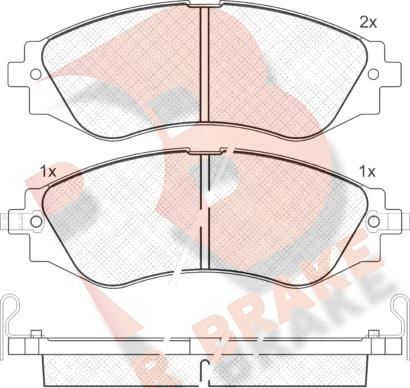 R Brake RB1260 - Bremžu uzliku kompl., Disku bremzes ps1.lv