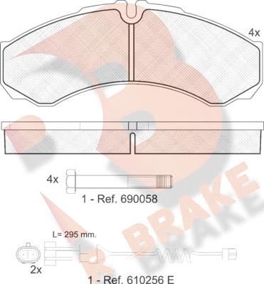 R Brake RB1208-117 - Bremžu uzliku kompl., Disku bremzes ps1.lv