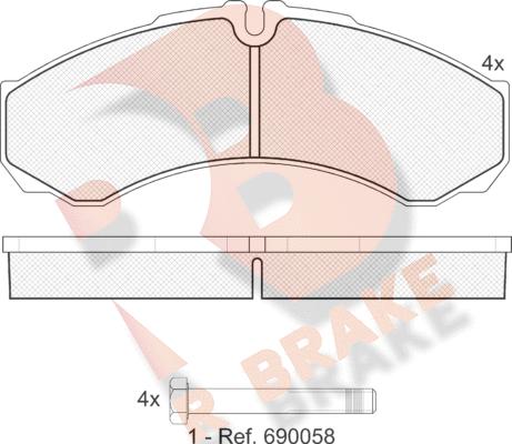 R Brake RB1208 - Bremžu uzliku kompl., Disku bremzes ps1.lv