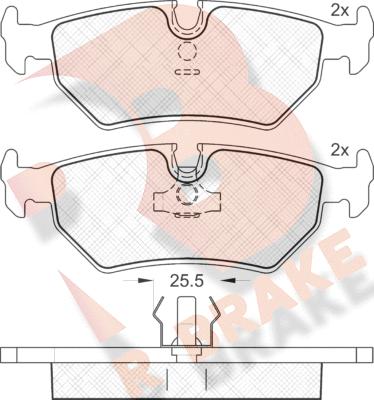 R Brake RB1214 - Bremžu uzliku kompl., Disku bremzes ps1.lv