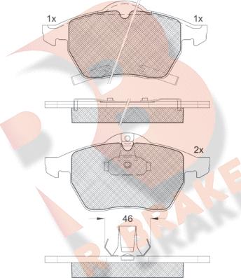 R Brake RB1218 - Bremžu uzliku kompl., Disku bremzes ps1.lv