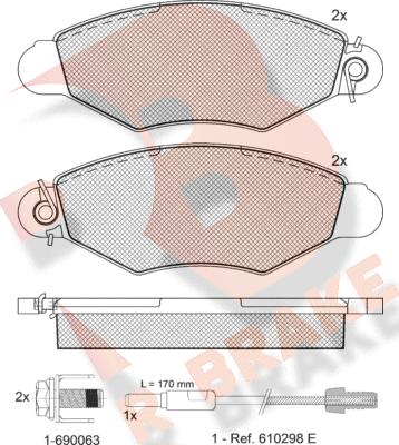 R Brake RB1217-203 - Bremžu uzliku kompl., Disku bremzes ps1.lv